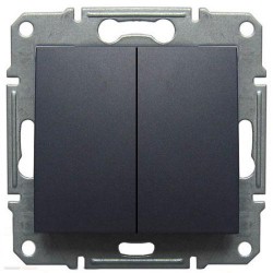 Выключатель 2-клавишный графит SEDNA SDN0300170